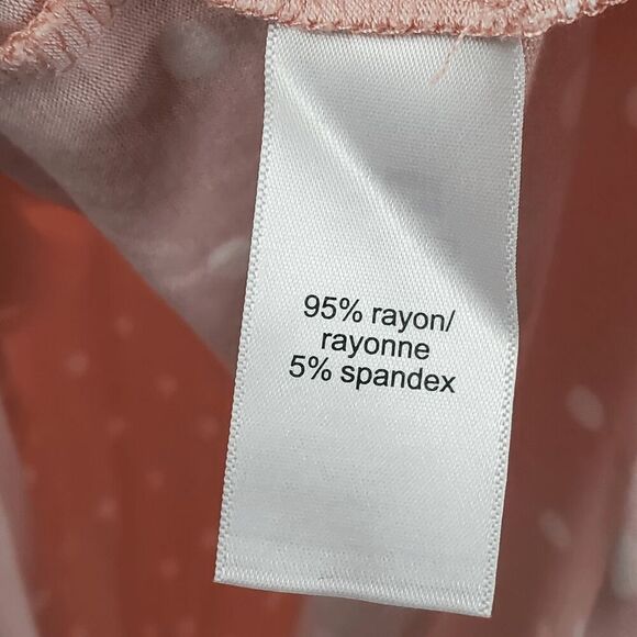 Maurices 24/7 Originals Peach Polka Dot Short Sleeve Top - Soft Rayon Blend, Siz - Picture 6 of 7